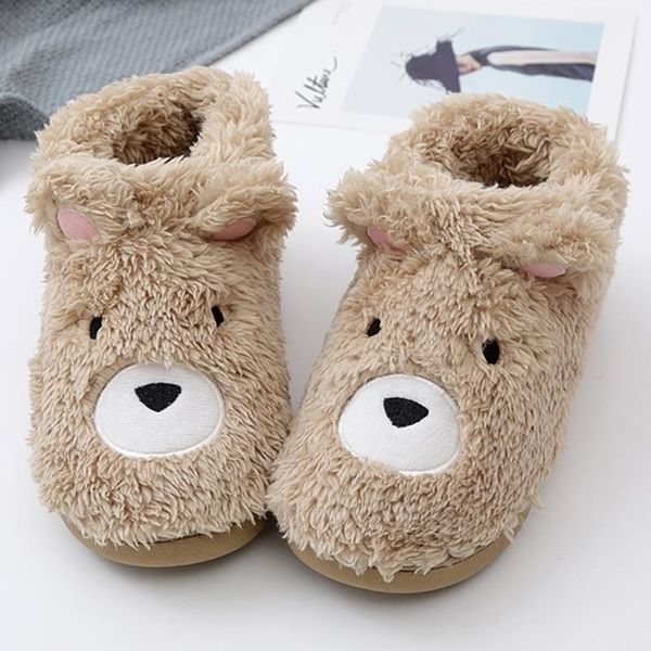 

slippers 2021 lovely women cute dog shape home floor soft female shoes girls winter autumn warm bedroom, Black