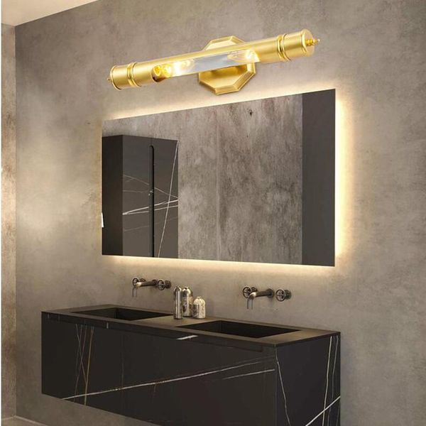 

copper mirror lamp modern sconce ac110v 220v gold bathroom lights wall