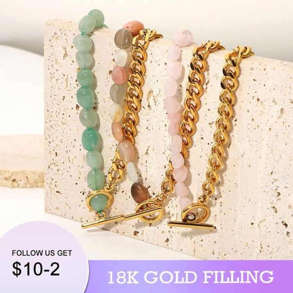 

chokers 2022 18kgf handmade natural stone beads choker beach women necklace jewelry summer, Golden;silver