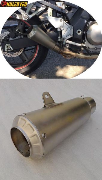 

motorcycle exhaust system customized id:51mm/54mm/57mm/61mm/63mm/65mm muffler pipe escape demper leakage universal