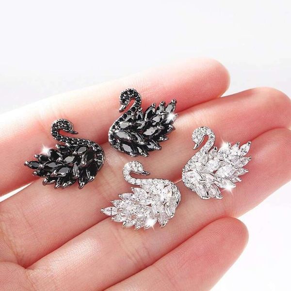 

female simple temperament short personalized swan earrings trendy net red
