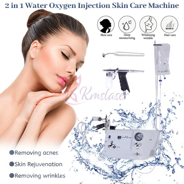 3 IN 1 Wasser Sauerstoff Injektion Hautpflege Maschine Jet Peeling Spritzpistole Gesicht Tiefen Reinigung Schönheit Ausrüstung