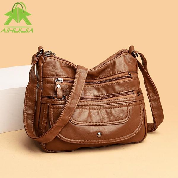 

evening bags retro fashion women shoulder bag pu leather luxury handbags 2021 designer capacity female messenger