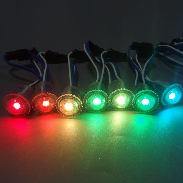 Modulo luminoso con copertura trasparente per latte da 16 mm di diametro IP68 Impermeabile WS2811IC LED Pixel Stringa a colori digitale DC5V 5050 RGB D2.0