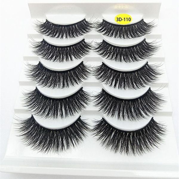 

5pairs eyelashes 3d natural false mink lashes soft extension makeup kit 2021 1