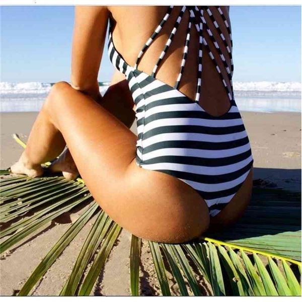 

bikini piece women' one striped bandage swimsuit, Red;black