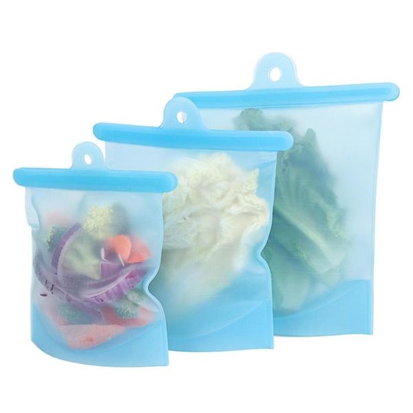 

food savers & storage containers silicone reusable leakproof seal bags for vegetable household kitchen