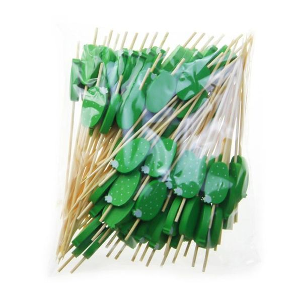 

tools & accessories 100pcs 12cm disposable bamboo fork buffet fruit desserts pick skewer food cocktail sandwich stick party supplies