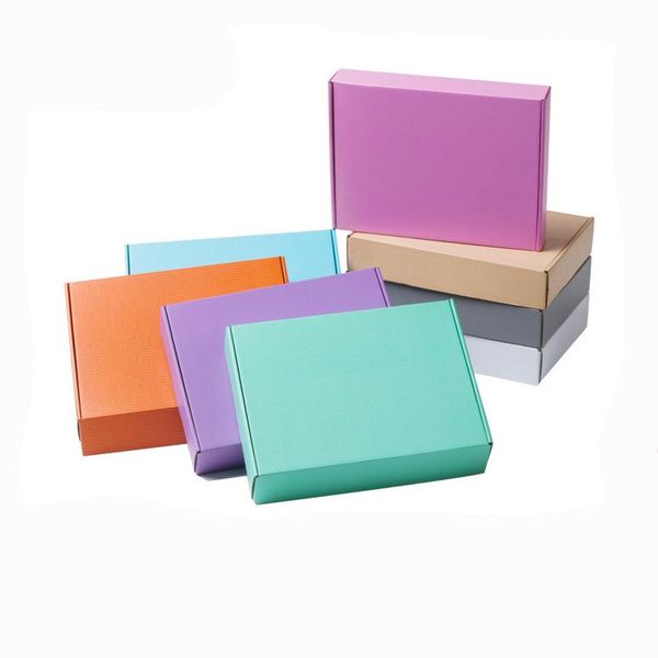 

gift wrap 15pcs/lot pink three layer super hard paper box gray express packaging green folded 8 sizes