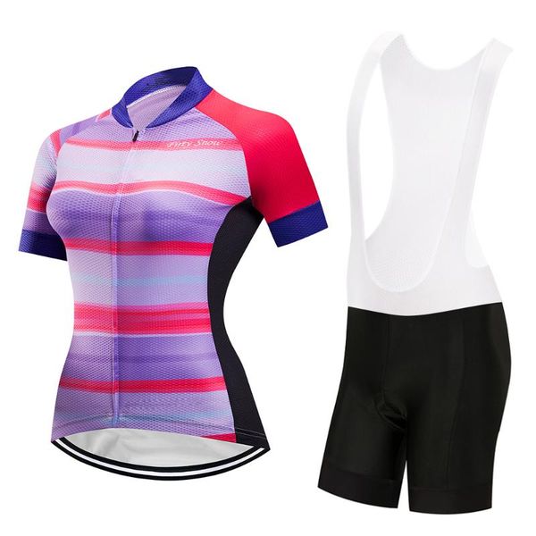 

racing sets summer women cycling jersey set bicycle mtb clothing suit road bike bib pants shorts shirt kit jumpsuit clothes outfit maillot, Black;blue