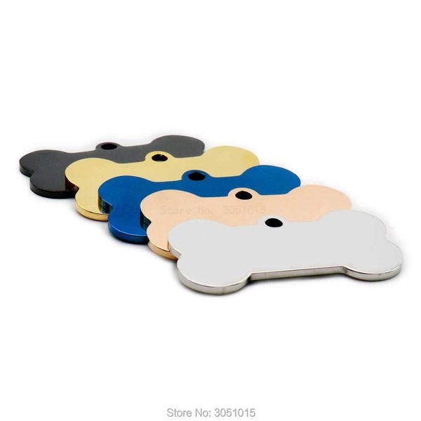 Nome dell'articolo wholesale 100 pz Bone Pet ID Tag Blank Inciso Acciaio inossidabile Forniture per animali Cucciolo Collare per gatto Accessorio Nome animale pendente Personalizzato 211006