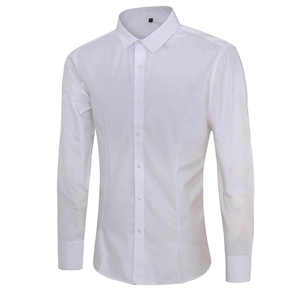 

Men's Polos 6 Colors Mens Dress Shirts Fashion Brand Clothes Slim Fit Long Sleeve Business Tops Chemise Homme Blank Cotton Casual Camisa 5XL LVJM, White;black
