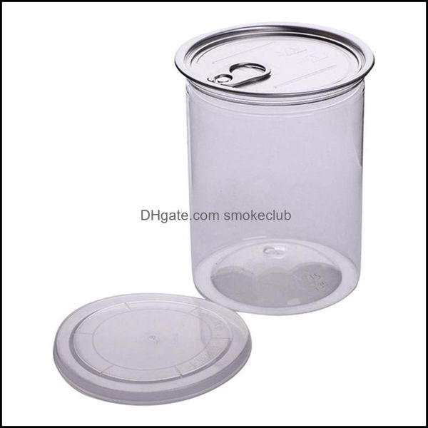 

bottles packing office school business & industrial485ml 85*100mm clear plastic jar pet with pl ring metal lid airtight tin can food herb co