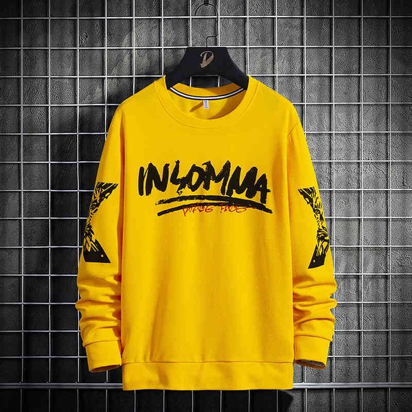 

men's vests fashion sweatshirts daily casual o neck letter print handsome pullover sweatshirt male loose bottom shirt long sleeves, Black;white