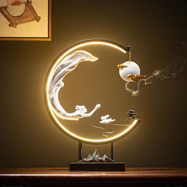 

modern incense burner eletric large light ceramic statue smoke fountain quemador incienso living room bd50ib fragrance lamps