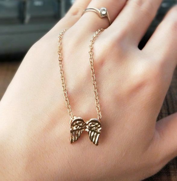 

european and american fashion angel wing clavicle necklace, Silver