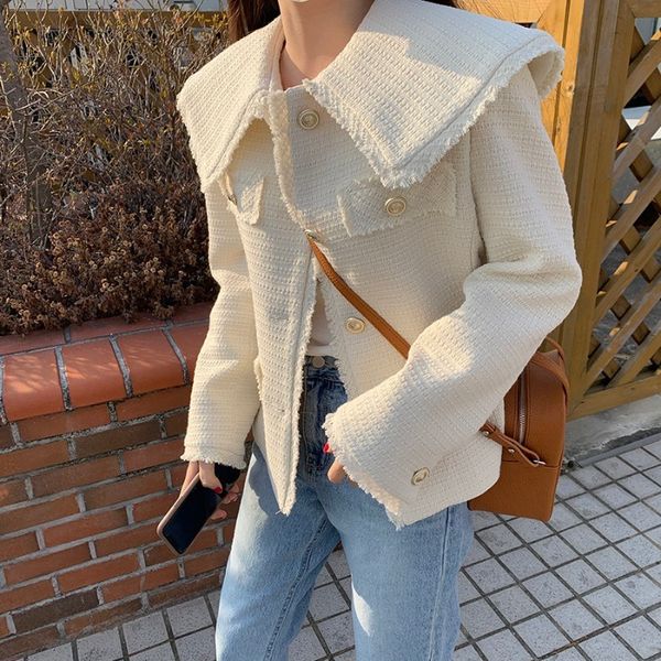 

women's jackets sweet cute turn-down collar single-breasted short jacket with pockets of casual women solid color lets outerwear 4ath, Black;brown