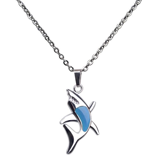 

fashion cartoon shark mood necklace change color necklaces 120pcs/lot, Silver