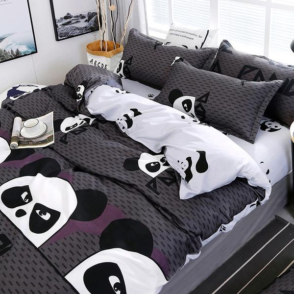 

bedding sets chinese style cartoon panda pattern set bed linings duvet cover sheet pillowcases 4pcs/set