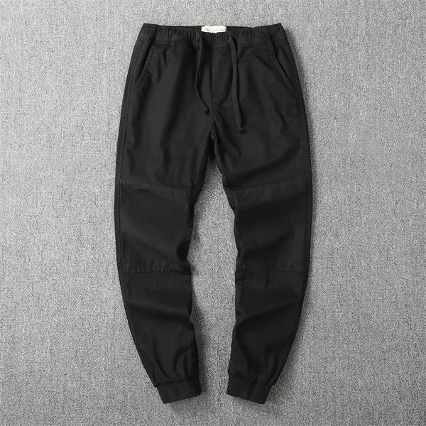 

2021 men's pant trousers spring and summer thin self-owned brand loose straight trend leg overalls casual size: s-3xl#20, Black