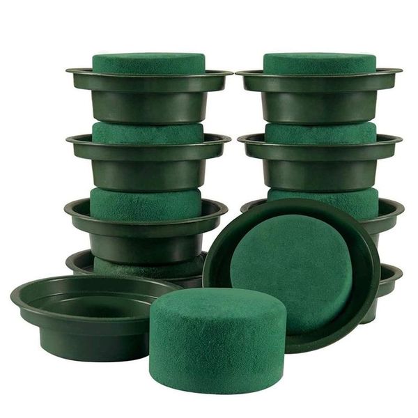

decorative flowers & wreaths 10 pcs diy flower arrangement kit green round wet floral foam wedding aisle party decoration with bowl