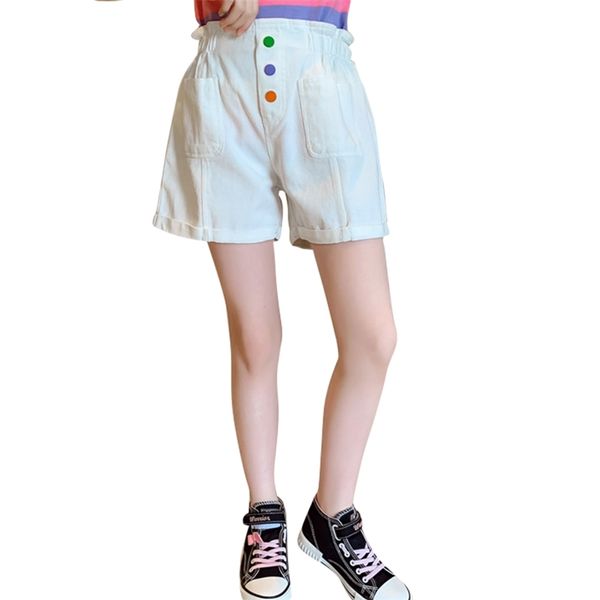 Crianças shorts algodão para meninos meninas colorido botton toddler calcinha crianças praia curta esportes 210527
