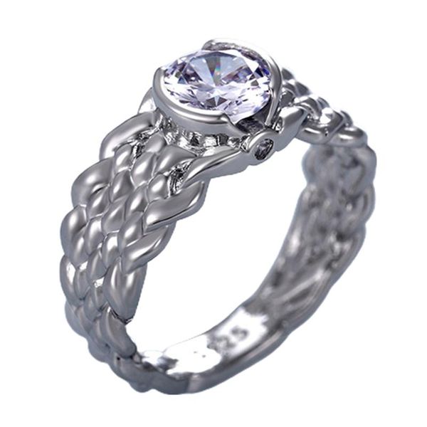 

fashion twist round cubic zirconia crystal simple stylish bridal marriage engagement statement rings women wedding, Slivery;golden