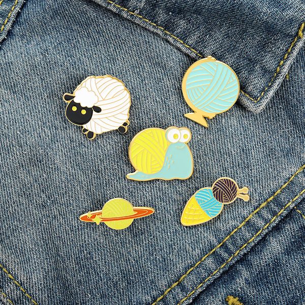 

european globe planet alloy brooches cute snail sheep animal enamel pins for clothes collar backpack bags badge fashion accessories wholesal, Gray