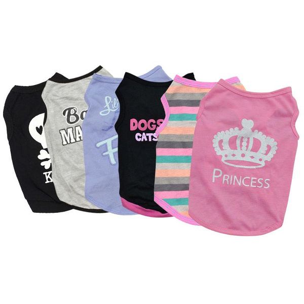 

dog apparel pcreative cotton vest summer pets puppy small cat pet clothes tank t shirt costumes p