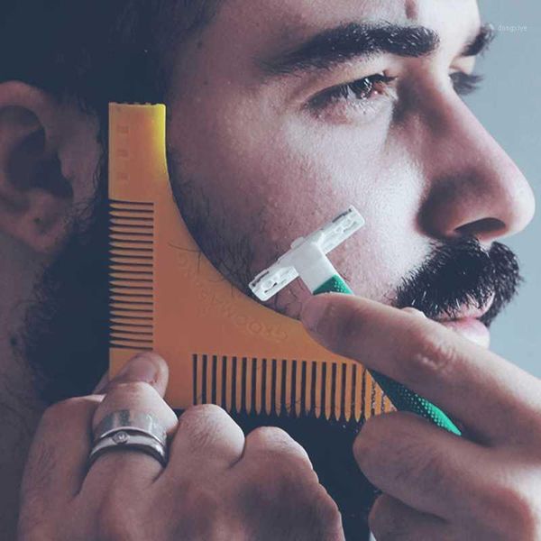 

drop selling beard shaping template double sided comb styling template1, Silver