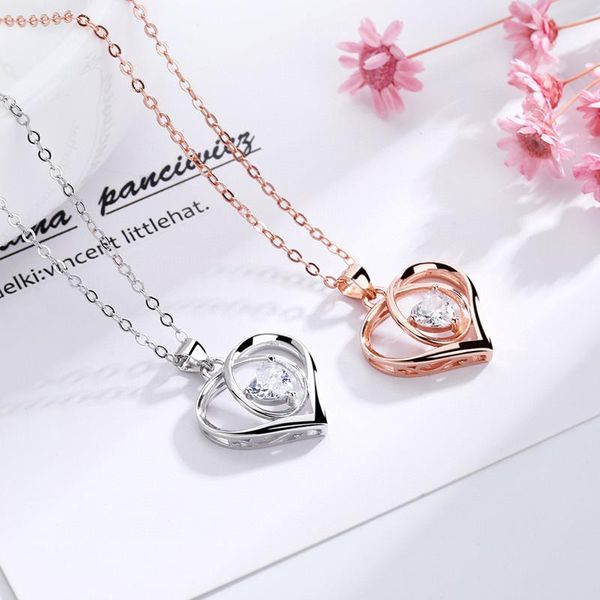 

heart necklace for women s925 sliver forever love jewelry mother girlfriend wife without gift box, Silver