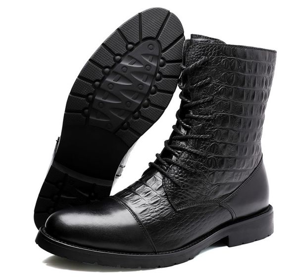 Diseñador de moda Botas Zapatos casuales para hombres Cuero genuino suave Caminar Conducir Estilo del Reino Unido Cómodo Oficina de la ciudad Bota diaria Hombres Zapatillas de deporte