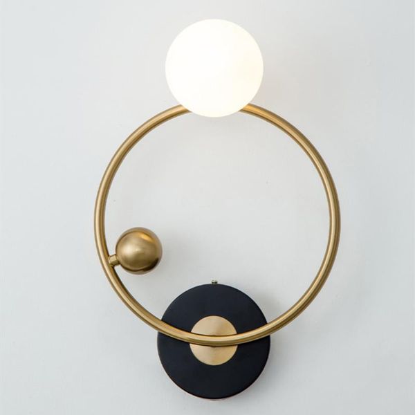 

led wall lamps 2021 nordic living room sconce simple modern creative el restaurant bedroom glass ball ring bedside light lamp