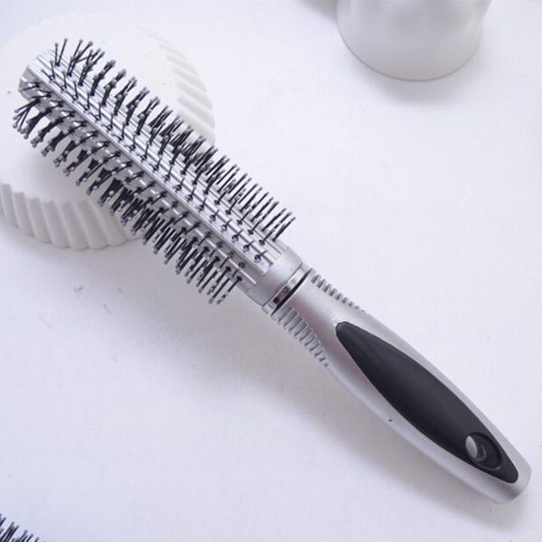 

hair brushes 1pc high-grade curly comb pear flower straight blow style rolling comb, cylindrical curl, Silver