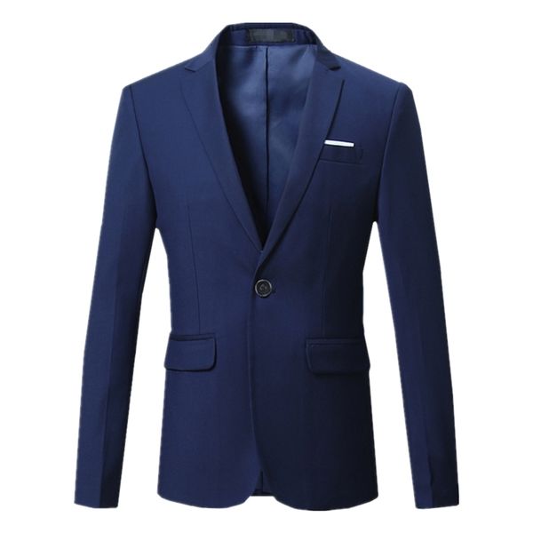 

men's suits & blazers men blue blazer 2021 of fine casual fit jacket weeding party single button, White;black