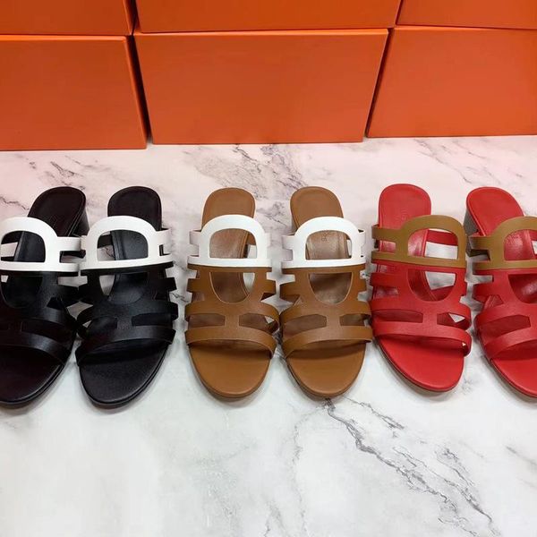 

slippers children 2021 thick heel shoes for women wear out in summer, Black