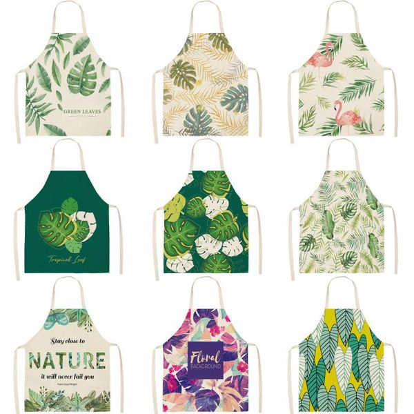 

aprons plant leaf pattern apron baking accessories for women kitchen cooking