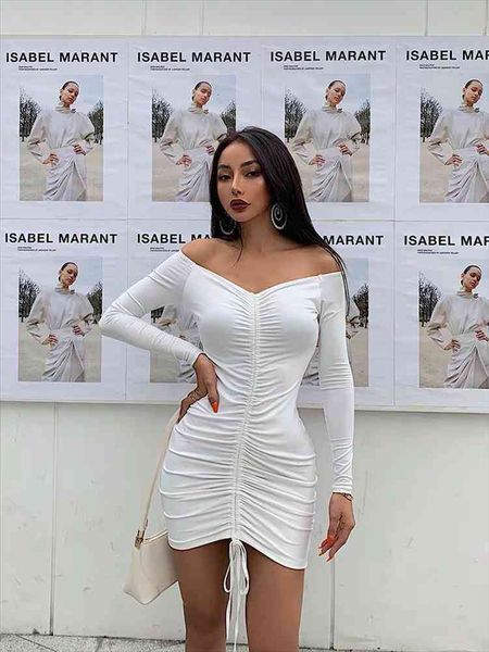 

high wawist mini women dress bodycon long sleeve vestidos club outfits party dresses white, Black;gray