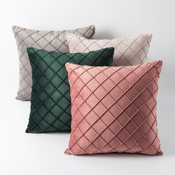 

cushion/decorative pillow stripe velvet throw case for bedroom sofa decoration pillowcases soft cushion cover plaid 30x50cm/45x45cm