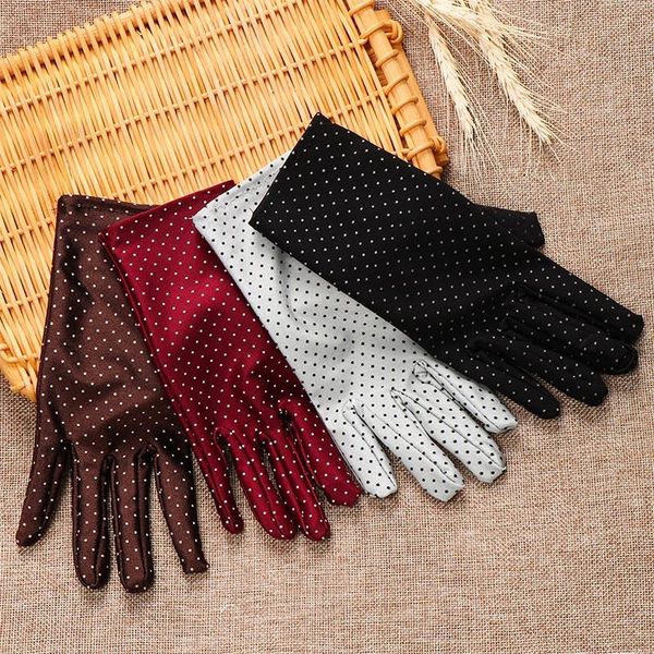 

five fingers gloves spring and summer fashion thin gloves, women' short work, little stretch, driving, cycling, sunscreen etiquette, Blue;gray