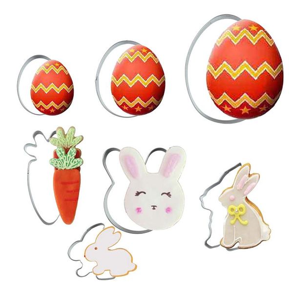 

party decoration 3d easter cookie cutter tools eggs chick carrot shaped biscuit mold home kitchen baking cake decorating