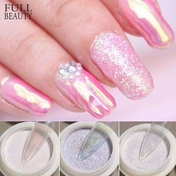

nail glitter aurora solid powder chrome pigment mermaid neon magic rubbing dust for gel charms manicure accessoires chg01-06, Silver;gold