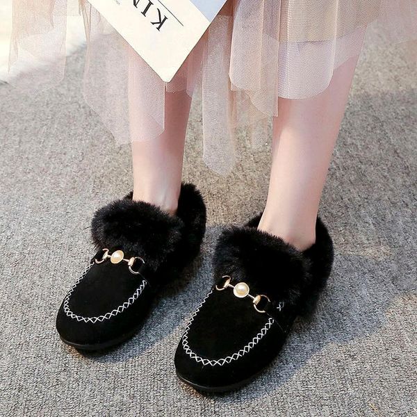 

dress shoes add cotton to keep warm in snow mao soybean women's shoes, winter and autumn 2021, Black