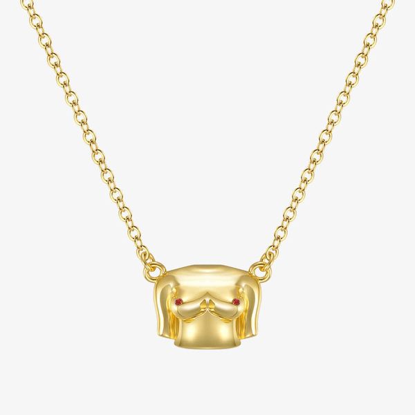 

enfashion aesthetic 3d breast necklace for women gold color choker party 2021 body necklaces fashion jewelry collier p213198 x0707, Silver