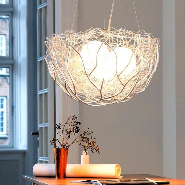 

pendant lamps post-modern art irregular aluminum glass ball led chandelier nordic bedroom suspension lamp office restaurant ceiling