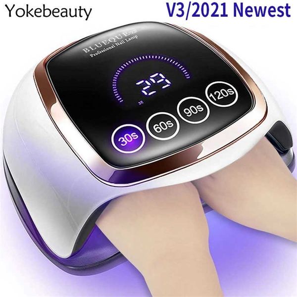 

uv led lamp for nails drying manicure with memory function lcd display professional art salon tools 211118