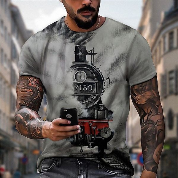 

men's t shirt 3d print graphic prints crew neck train street daily print short sleeve casual designer big and tall sports gray j96o#, White;black