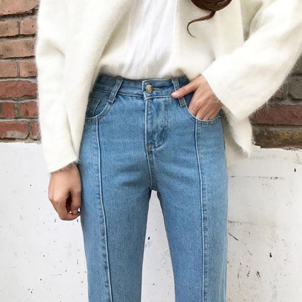 

womens jeans high waist loose denim pants plus size woman fashion female casual slim stretch lady trousers r233 women's, Blue