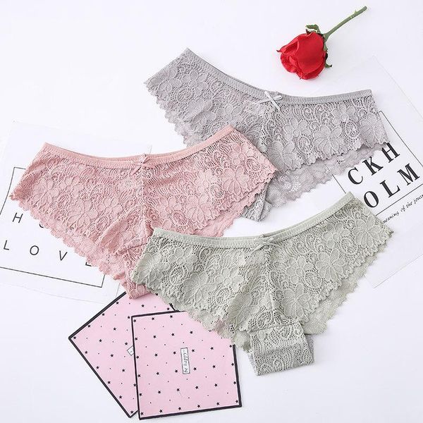 

women's panties thong women hollow out lace lingerie t back comfortable bowknot underwear, Black;pink