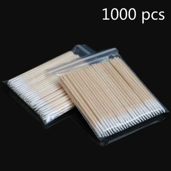 

1000 pcs wood cotton swab eyelash extension tools medical ear care cleaning sticks cosmetic cotton buds tip